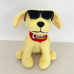 Raising Canes Plush Chicken Fingers Cane Dog Mascot Sunglasses Bandana Yellow